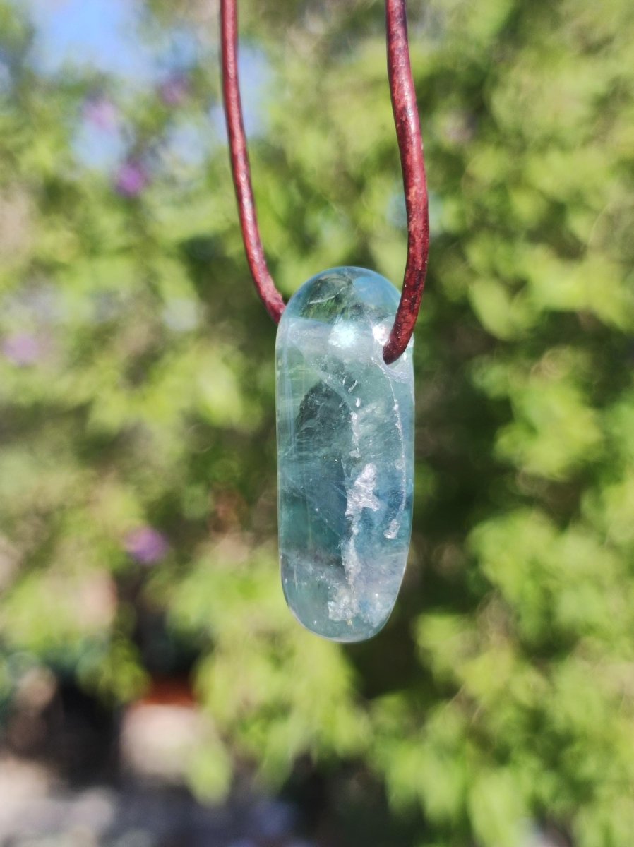 Fluorit grün Edelstein Kette bunt Natur HIPPIE GOA Boho Heilstein Kristalle Schmuck Anhänger Mann Frau Kind Geschenk Er Sie Bruder - Art of Nature Berlin