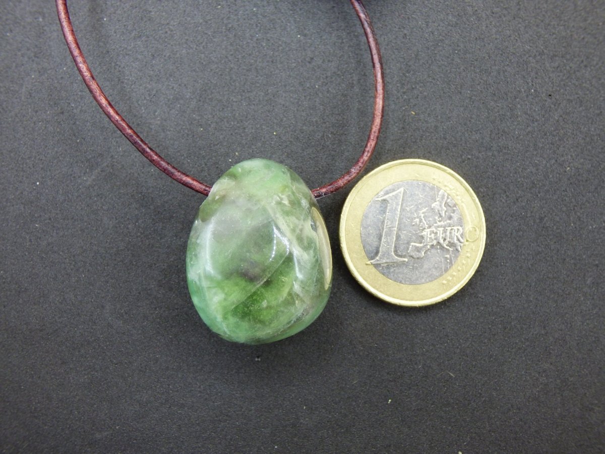 Fluorit grün Edelstein Kette bunt Natur HIPPIE GOA Boho Heilstein Kristalle Schmuck Anhänger Mann Frau Kind Geschenk Er Sie Bruder - Art of Nature Berlin