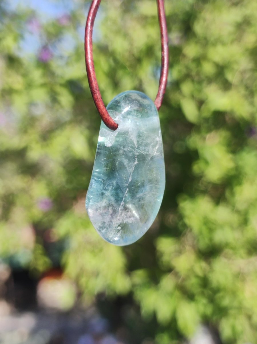 Fluorit grün Edelstein Kette bunt Natur HIPPIE GOA Boho Heilstein Kristalle Schmuck Anhänger Mann Frau Kind Geschenk Er Sie Bruder - Art of Nature Berlin