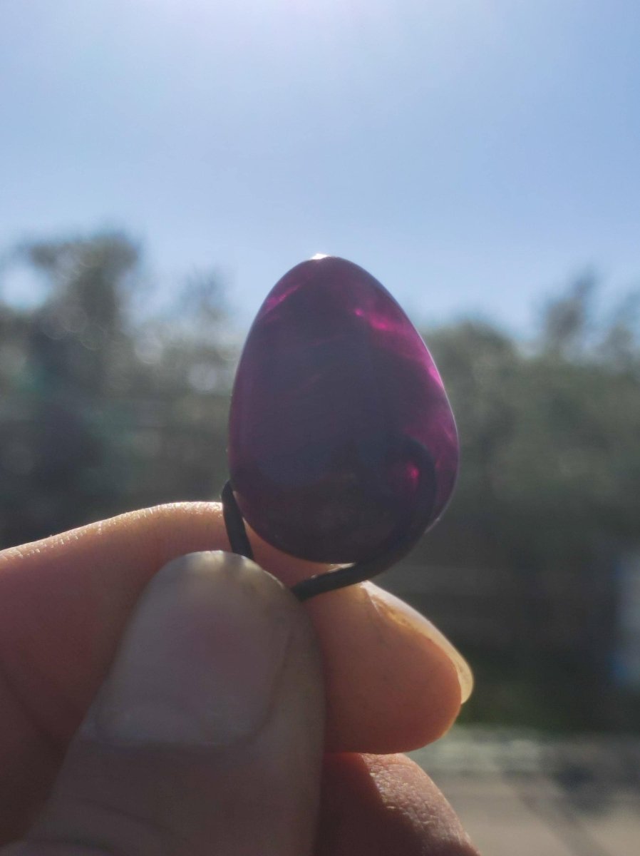 Fluorit lila ~ Edelstein Kette Natur Klar Schutz Rarität Heilstein Kristall Mann Frau Sie Geschenk Freund Goa Festival Glück Chakra Sommer - Art of Nature Berlin