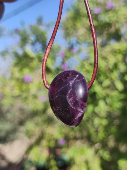 Fluorit lila ~ Edelstein Kette Natur Klar Schutz Rarität Heilstein Kristall Mann Frau Sie Geschenk Freund Goa Festival Glück Chakra Sommer - Art of Nature Berlin