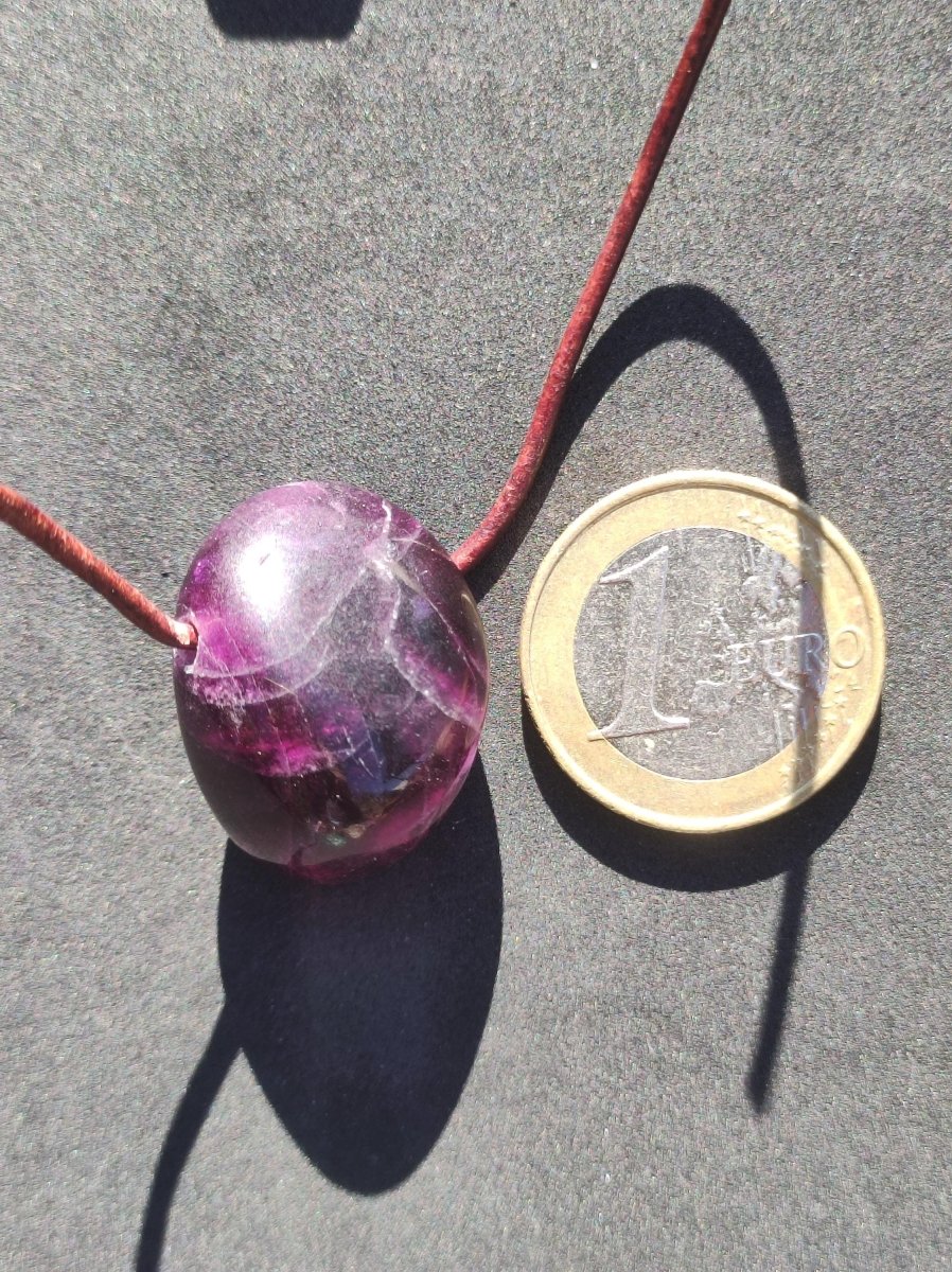 Fluorit lila ~ Edelstein Kette Natur Klar Schutz Rarität Heilstein Kristall Mann Frau Sie Geschenk Freund Goa Festival Glück Chakra Sommer - Art of Nature Berlin