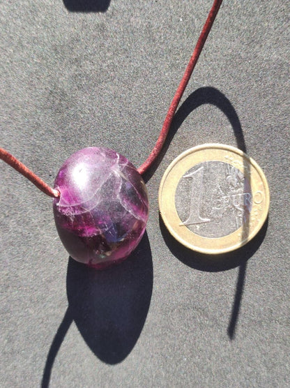 Fluorit lila ~ Edelstein Kette Natur Klar Schutz Rarität Heilstein Kristall Mann Frau Sie Geschenk Freund Goa Festival Glück Chakra Sommer - Art of Nature Berlin