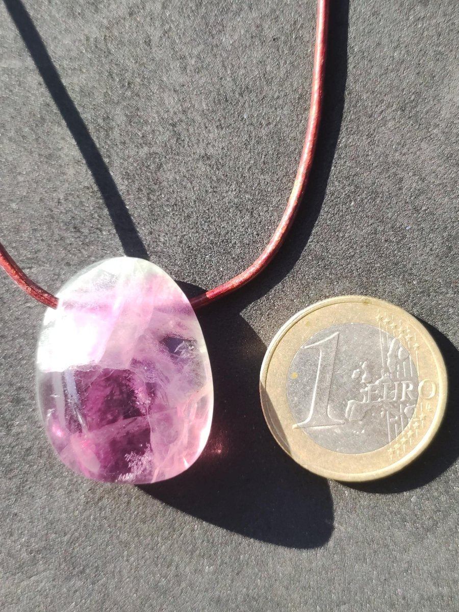 Fluorit lila Regenbogen ~ Edelstein Kette Natur Schutz Rarität Heilstein Kristall Mann Frau Sie Geschenk Freund Goa Festival Glück Sommer - Art of Nature Berlin