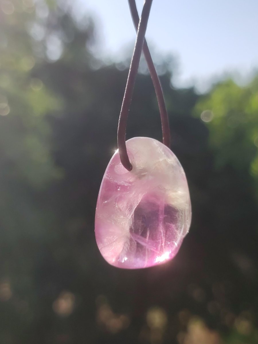 Fluorit lila Regenbogen ~ Edelstein Kette Natur Schutz Rarität Heilstein Kristall Mann Frau Sie Geschenk Freund Goa Festival Glück Sommer - Art of Nature Berlin