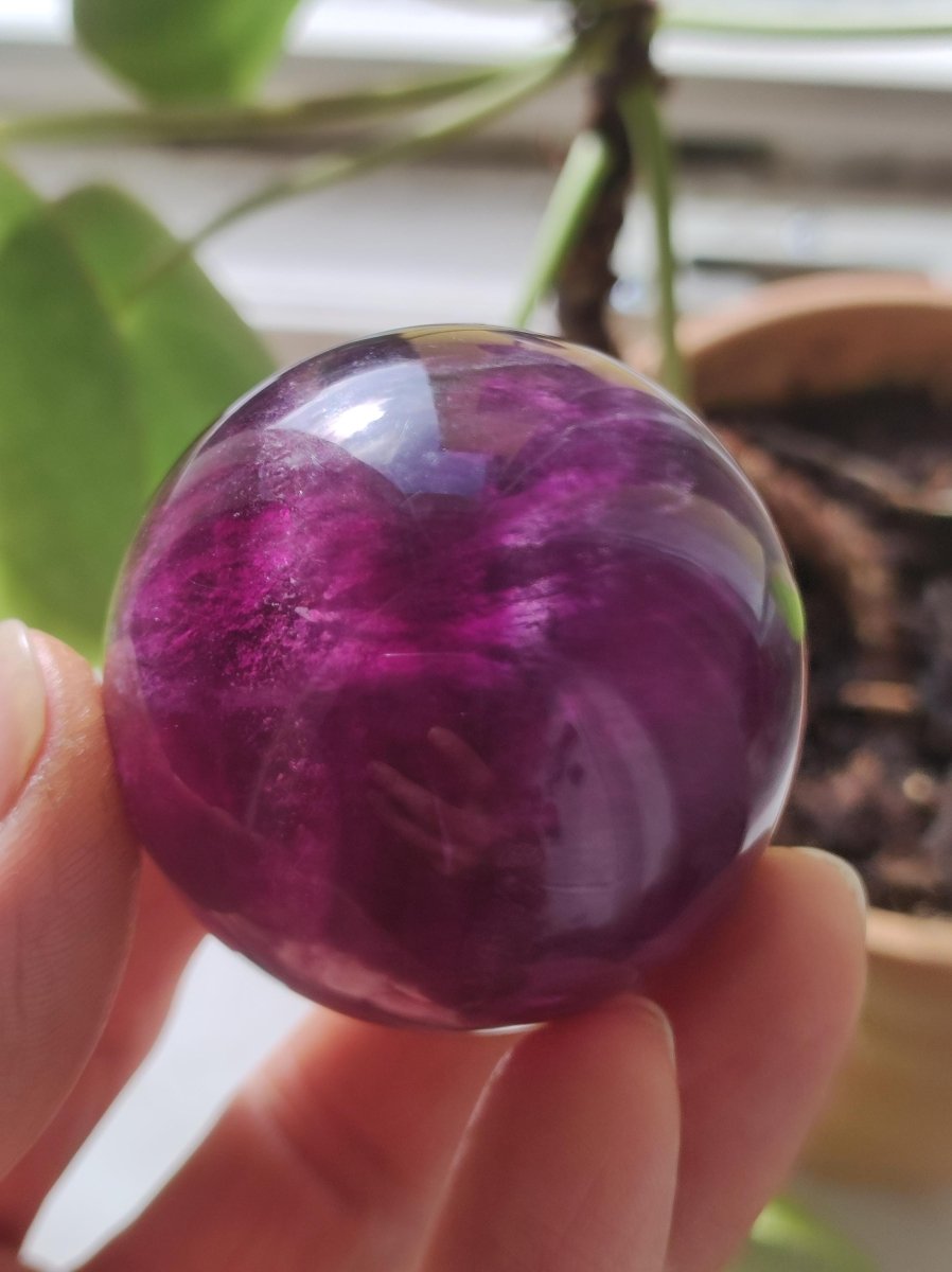 Fluorit pink rosa rot ~ Magische Edelstein Kugel Massage & Deko Sphere Crystal Spielkugel Meditation HIPPIE GOA Ethno Heilstein Naturschatz - Art of Nature Berlin