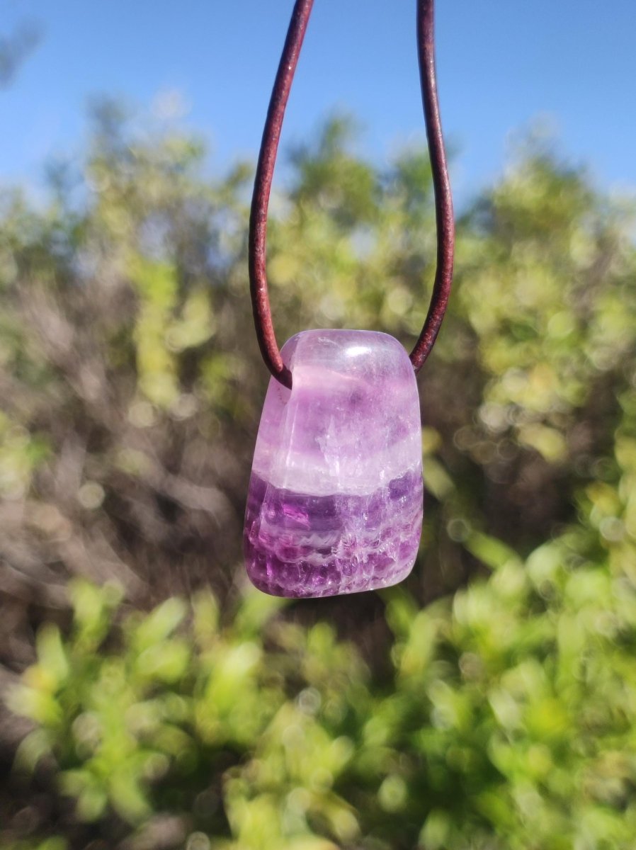 Fluorit Regenbogen ~ Edelstein Kette Natur Klar Schutz Rarität Heilstein Kristall Mann Frau Sie Geschenk Freund Goa Festival Glück Sommer - Art of Nature Berlin