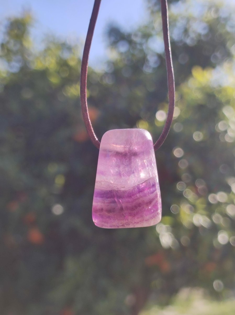 Fluorit Regenbogen ~ Edelstein Kette Natur Klar Schutz Rarität Heilstein Kristall Mann Frau Sie Geschenk Freund Goa Festival Glück Sommer - Art of Nature Berlin