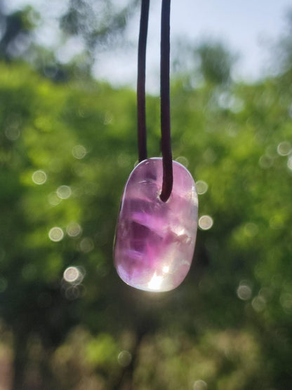 Fluorit Regenbogen ~ Edelstein Kette Natur Klar Schutz Rarität Heilstein Kristall Mann Frau Sie Geschenk Freund Goa Festival Glück Sommer - Art of Nature Berlin