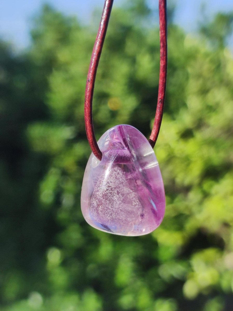 Fluorit Regenbogen ~ Edelstein Kette Natur Klar Schutz Rarität Heilstein Kristall Mann Frau Sie Geschenk Freund Goa Festival Glück Sommer - Art of Nature Berlin