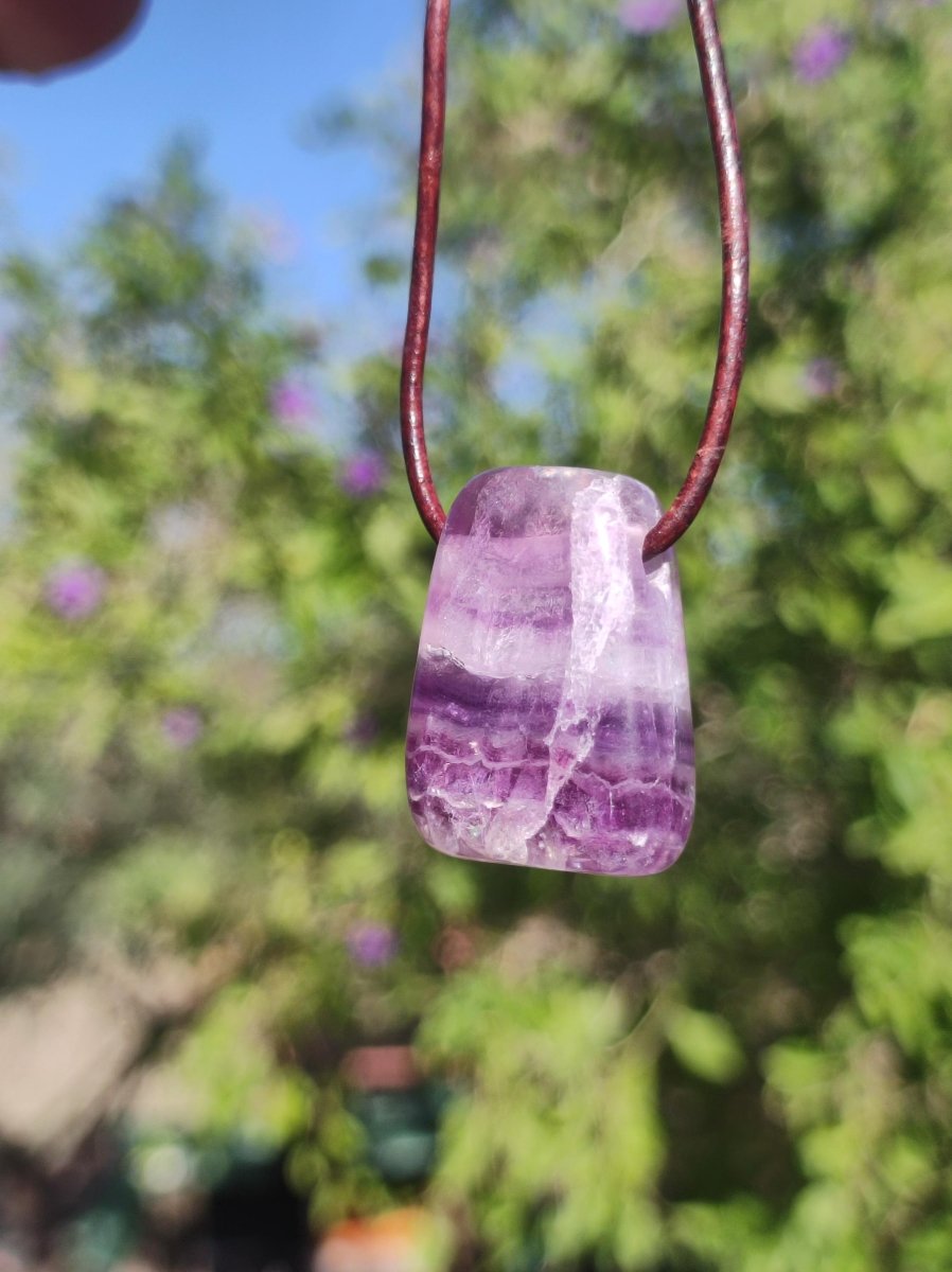 Fluorit Regenbogen ~ Edelstein Kette Natur Klar Schutz Rarität Heilstein Kristall Mann Frau Sie Geschenk Freund Goa Festival Glück Sommer - Art of Nature Berlin