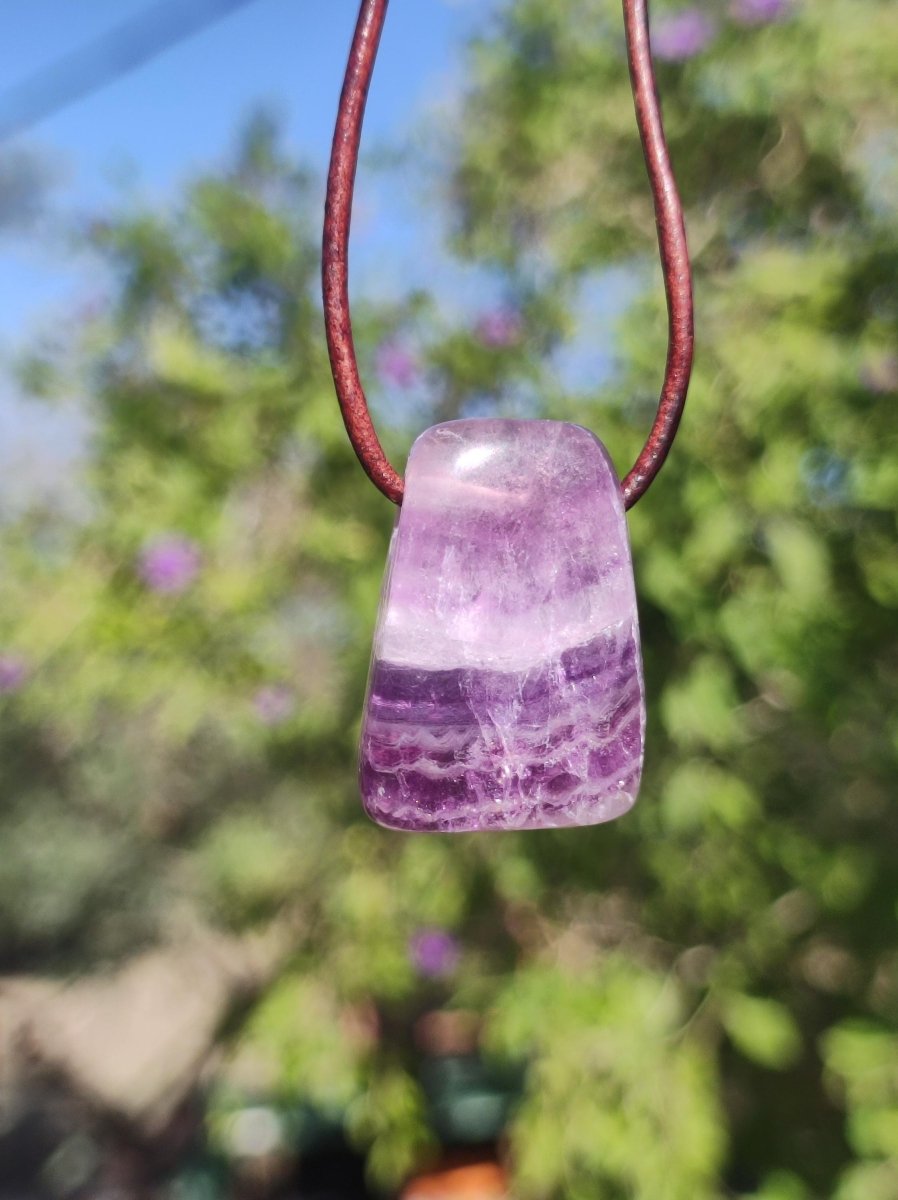 Fluorit Regenbogen ~ Edelstein Kette Natur Klar Schutz Rarität Heilstein Kristall Mann Frau Sie Geschenk Freund Goa Festival Glück Sommer - Art of Nature Berlin