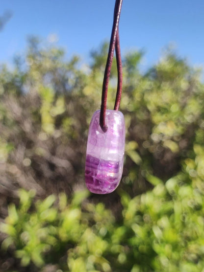 Fluorit Regenbogen ~ Edelstein Kette Natur Klar Schutz Rarität Heilstein Kristall Mann Frau Sie Geschenk Freund Goa Festival Glück Sommer - Art of Nature Berlin