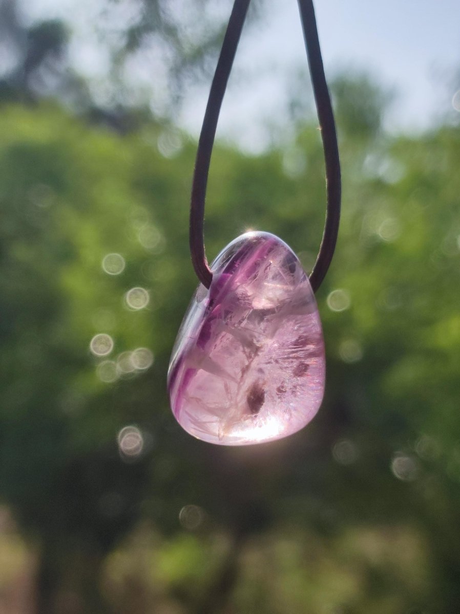 Fluorit Regenbogen ~ Edelstein Kette Natur Klar Schutz Rarität Heilstein Kristall Mann Frau Sie Geschenk Freund Goa Festival Glück Sommer - Art of Nature Berlin