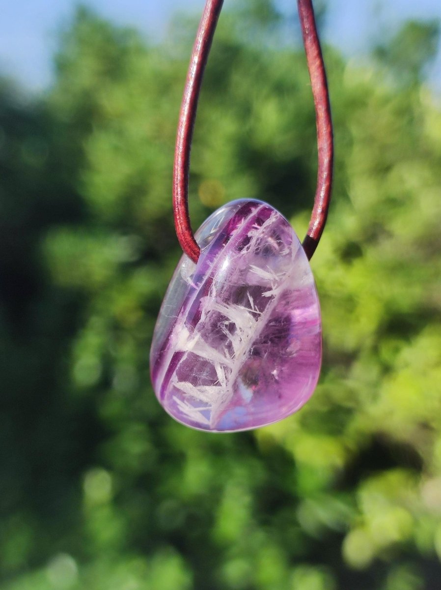 Fluorit Regenbogen ~ Edelstein Kette Natur Klar Schutz Rarität Heilstein Kristall Mann Frau Sie Geschenk Freund Goa Festival Glück Sommer - Art of Nature Berlin