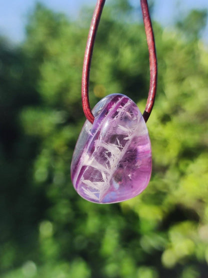 Fluorit Regenbogen ~ Edelstein Kette Natur Klar Schutz Rarität Heilstein Kristall Mann Frau Sie Geschenk Freund Goa Festival Glück Sommer - Art of Nature Berlin