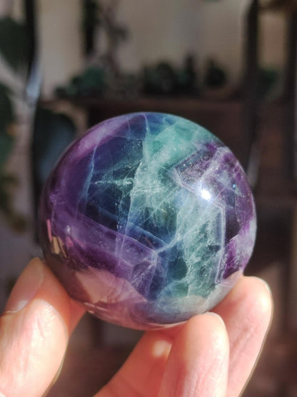 Fluorit Regenbogen Edelstein Kugel Deko Sphere Massage Kristall Spielkugel Meditation Heilstein Frau Mann Geschenk Er Sie Haus Energie Traum - Art of Nature Berlin