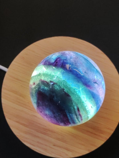Fluorit Regenbogen Edelstein Kugel Deko Sphere Massage Kristall Spielkugel Meditation Heilstein Frau Mann Geschenk Er Sie Haus Energie Traum - Art of Nature Berlin