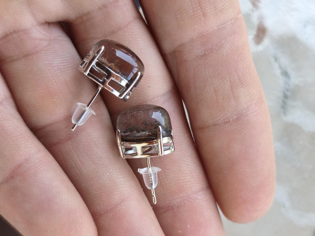 Garden Phantom Quarz AAA - 925 Sterling Silber bunt Ohrstecker Ohrringe Edelstein Heilstein Energie Frau Geschenk Schmuck Edel Rarität - Art of Nature Berlin