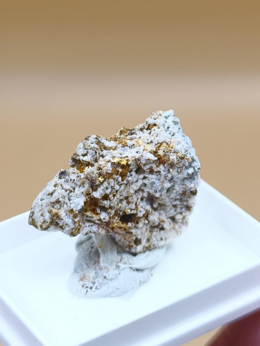 Gediegenes Gold auf Matrix Kristallin – Natürliches Gold aus Zlaté Hory, Tschechien echt natürlich Sammler Mineral selten - Art of Nature Berlin