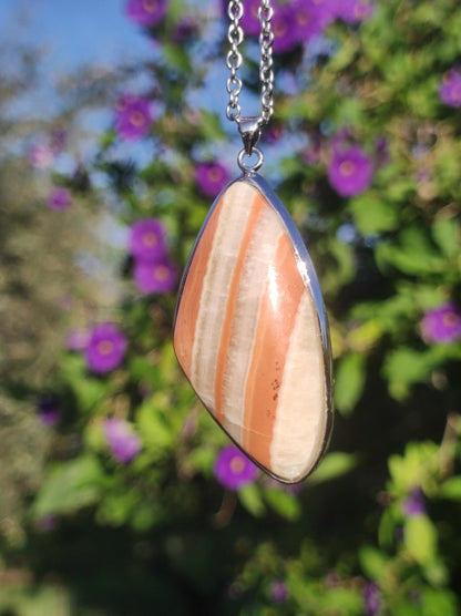 Gelber Aragonit - 925 Silber Edelstein Kette Heilstein Natur Braun Rarität Edel Mann Frau Geschenk Er Sie Freundin Energie Kraft Ruhe Glück - Art of Nature Berlin