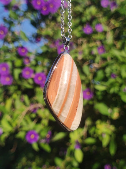 Gelber Aragonit - 925 Silber Edelstein Kette Heilstein Natur Braun Rarität Edel Mann Frau Geschenk Er Sie Freundin Energie Kraft Ruhe Glück - Art of Nature Berlin