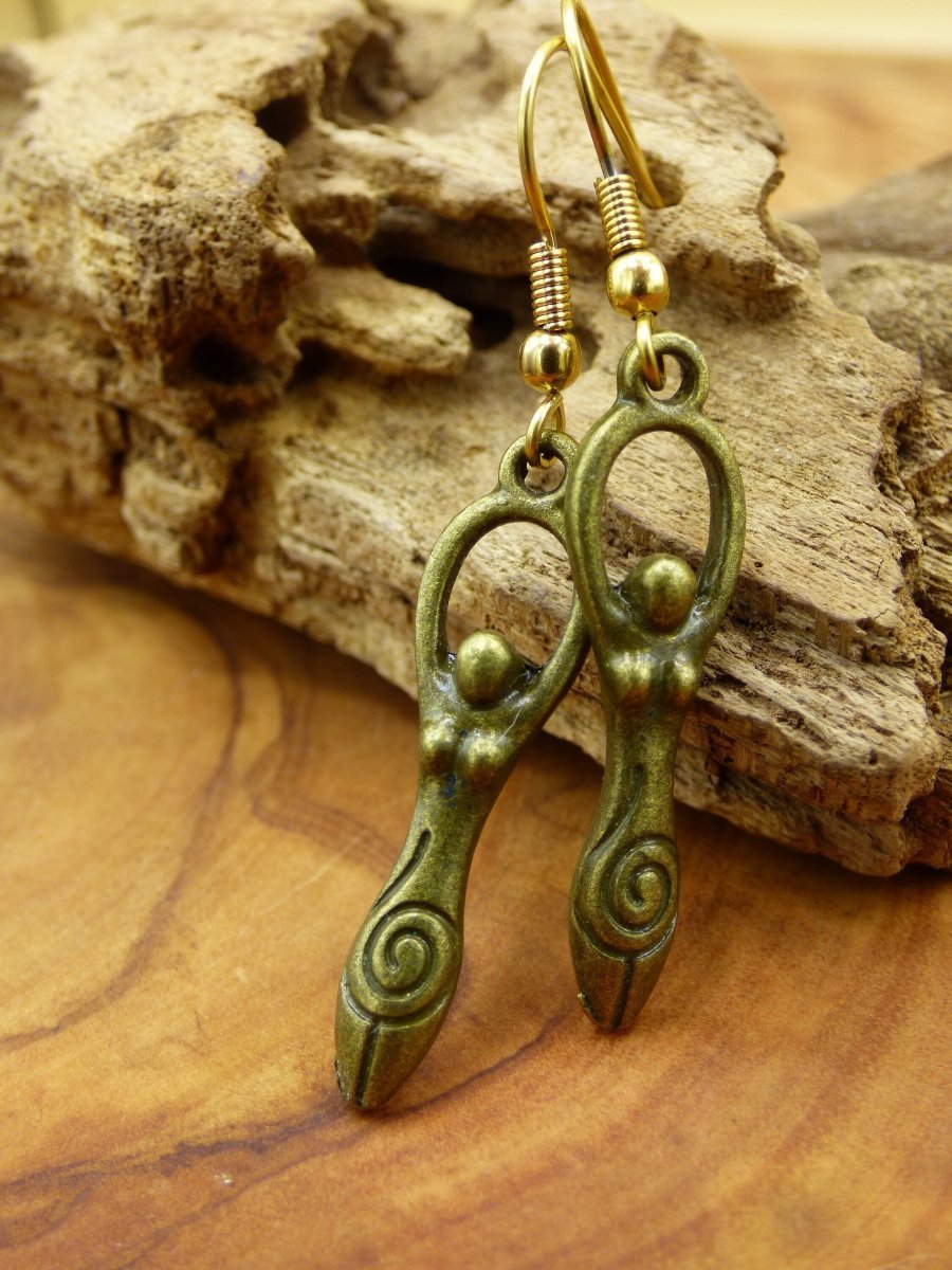 Goddess Spiral Earrings for Women ~ Antique Bronze or 304 Stainless Steel Golden ~ Silver ~HIPPIE ~GOA ~Boho ~Tibet ~Ethno ~Nature ~Esoteric - Art of Nature Berlin