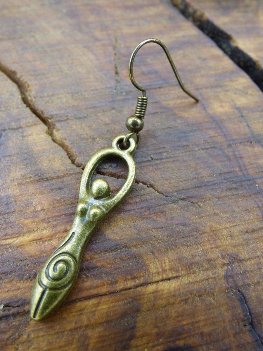 Goddess Spiral Earrings for Women ~ Antique Bronze or 304 Stainless Steel Golden ~ Silver ~HIPPIE ~GOA ~Boho ~Tibet ~Ethno ~Nature ~Esoteric - Art of Nature Berlin