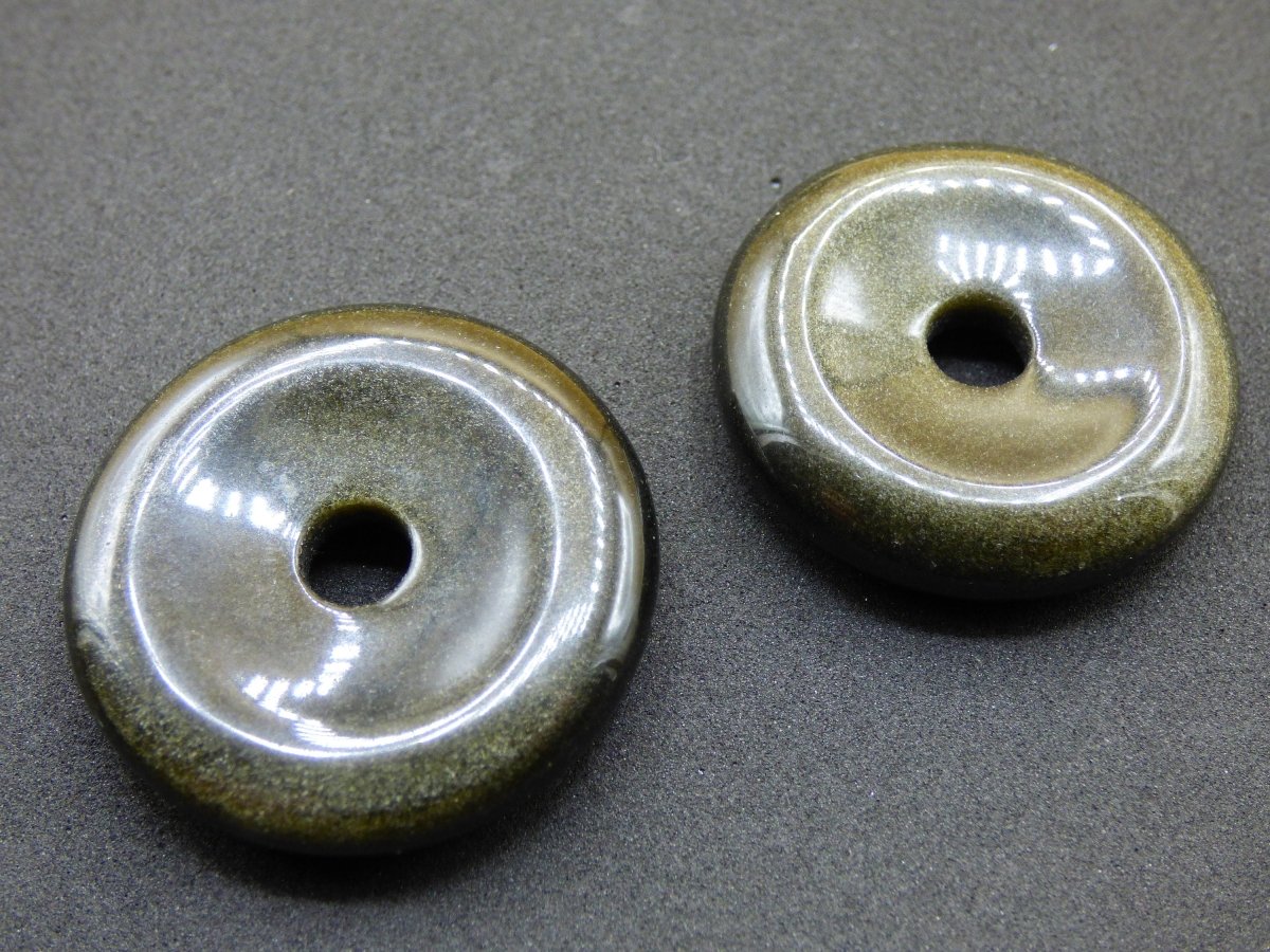 Goldobsidian 35mm - Edelstein Donut Kette Mann Frau Vater Mutter Sohn Tochter Freund Heilstein Glück Goa Hippie Natur Rarität Geschenk - Art of Nature Berlin