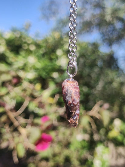 Granat Almandin ~ 925 Sterling Silber Öse ~ Edelstein Kette ~HIPPIE ~GOA ~Boho ~Tibet ~Ethno ~Nature ~Schutzsymbol ~Heilstein - Art of Nature Berlin