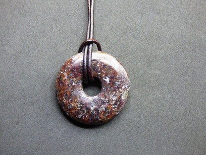 Granat Almandin ~ Donut ~ Edelstein Kette ~HIPPIE ~GOA ~Boho ~Tibet ~Ethno ~Nature ~Donut ~Schutzsymbol ~Heilstein - Art of Nature Berlin