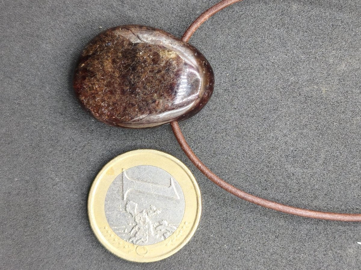 Granat Almandin Edelstein Kette Kristall Anhänger ~HIPPIE ~GOA ~Boho ~Tibet ~Ethno ~Nature ~Schutzsymbol ~Heilstein - Art of Nature Berlin