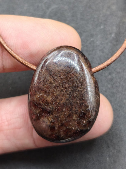 Granat Almandin Edelstein Kette Kristall Anhänger ~HIPPIE ~GOA ~Boho ~Tibet ~Ethno ~Nature ~Schutzsymbol ~Heilstein - Art of Nature Berlin