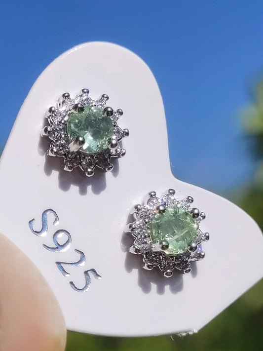grüne Turmalin Ohrstecker 925 Sterling Silber AAA Rarität Schmuck Frau Ohrringe Edelstein Heilstein Geschenk Schmuck Edel Selten Besonders - Art of Nature Berlin