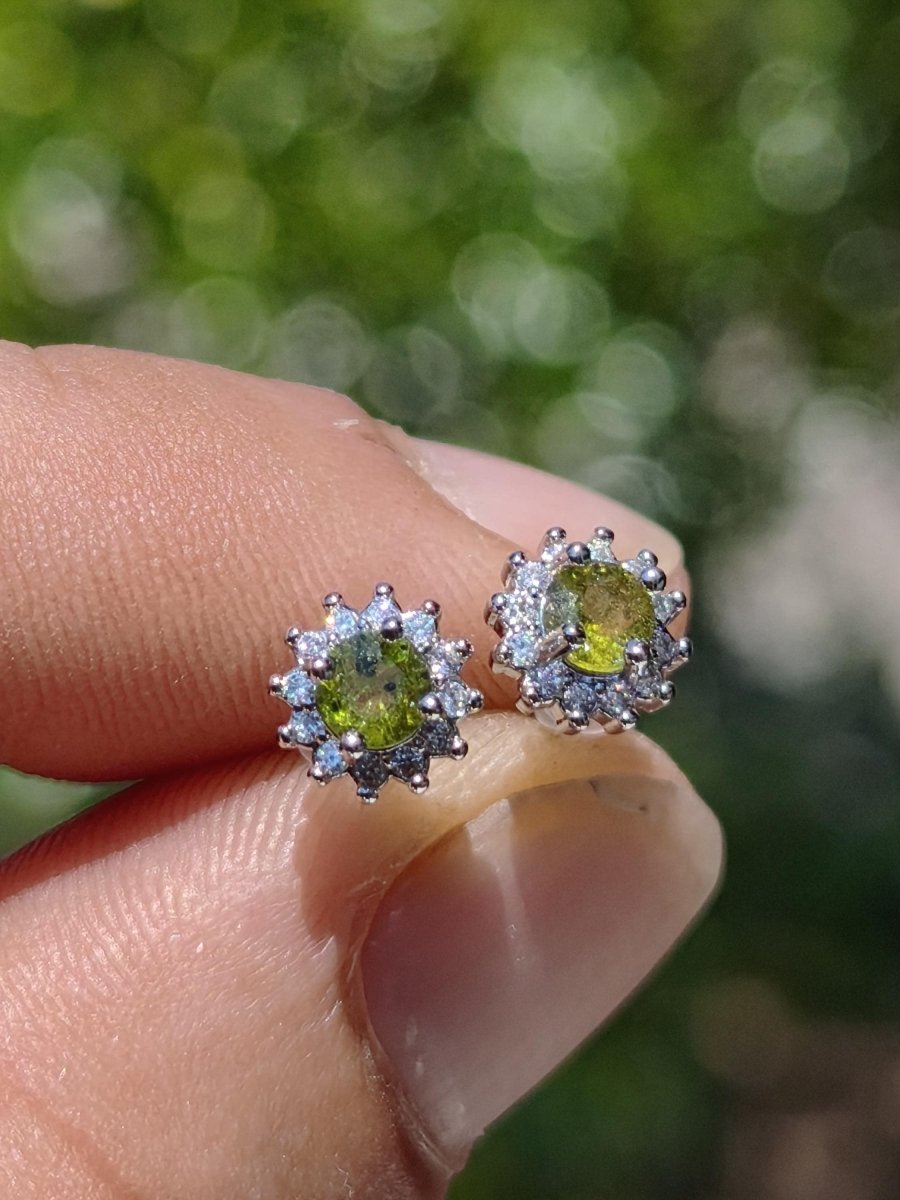 grüne Turmalin Ohrstecker 925 Sterling Silber AAA Rarität Schmuck Frau Ohrringe Edelstein Heilstein Geschenk Schmuck Edel Selten Besonders - Art of Nature Berlin