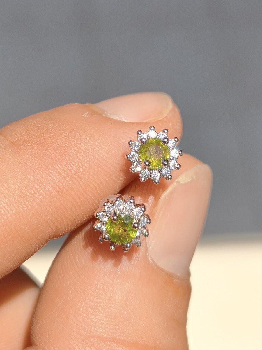 grüne Turmalin Ohrstecker 925 Sterling Silber AAA Rarität Schmuck Frau Ohrringe Edelstein Heilstein Geschenk Schmuck Edel Selten Besonders - Art of Nature Berlin