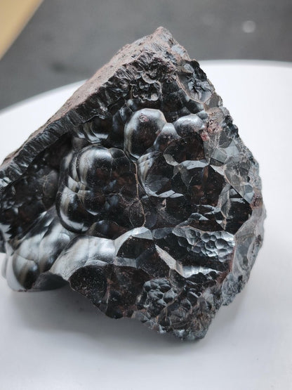 Hämatit Mineralstufe – Metallisch glänzender Glaskopf mit Kristallflächen Natur Unikat Roh Stufe Marokko Dekostück Sammler Mineral Edelstein - Art of Nature Berlin