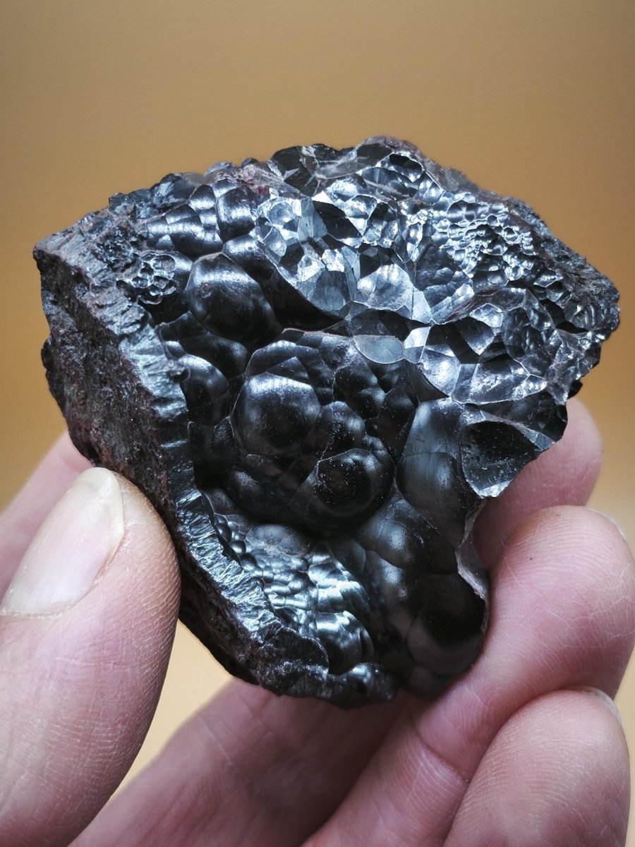 Hämatit Mineralstufe – Metallisch glänzender Glaskopf mit Kristallflächen Natur Unikat Roh Stufe Marokko Dekostück Sammler Mineral Edelstein - Art of Nature Berlin