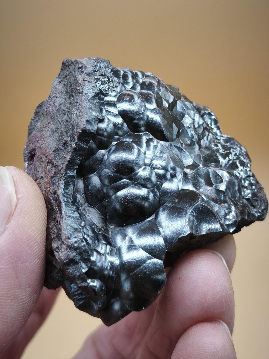 Hämatit Mineralstufe – Metallisch glänzender Glaskopf mit Kristallflächen Natur Unikat Roh Stufe Marokko Dekostück Sammler Mineral Edelstein - Art of Nature Berlin
