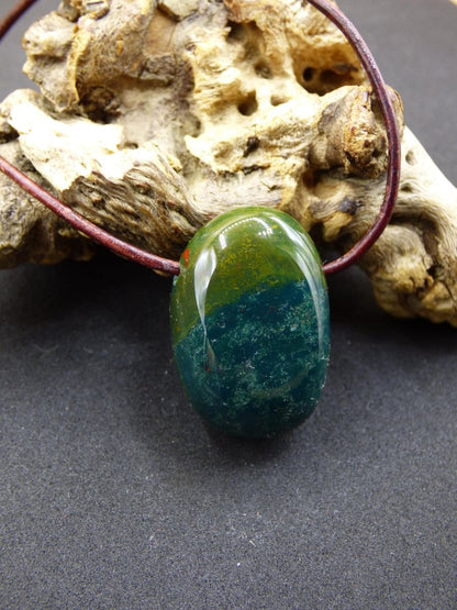 Heliotrop ~ Edelstein Kette grün Heilstein Schutzsymbol Mann Frau Er Sie Kind Glück HIPPIE GOA Boho Tibet Ethno Natur Rarität Geschenk - Art of Nature Berlin