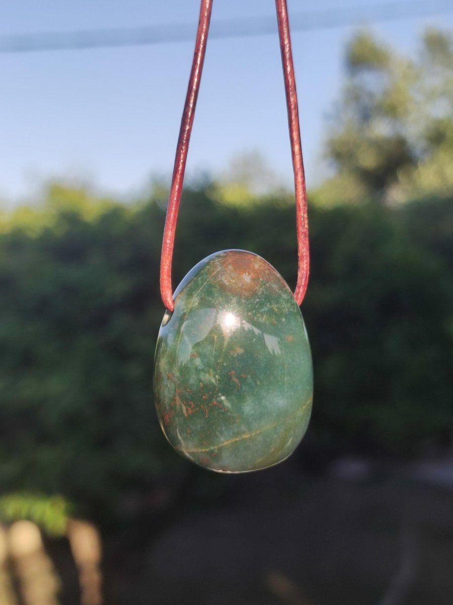 Heliotrop ~ Edelstein Kette grün ~HIPPIE ~GOA ~Boho ~Ethno ~Nature ~Heilstein - Art of Nature Berlin