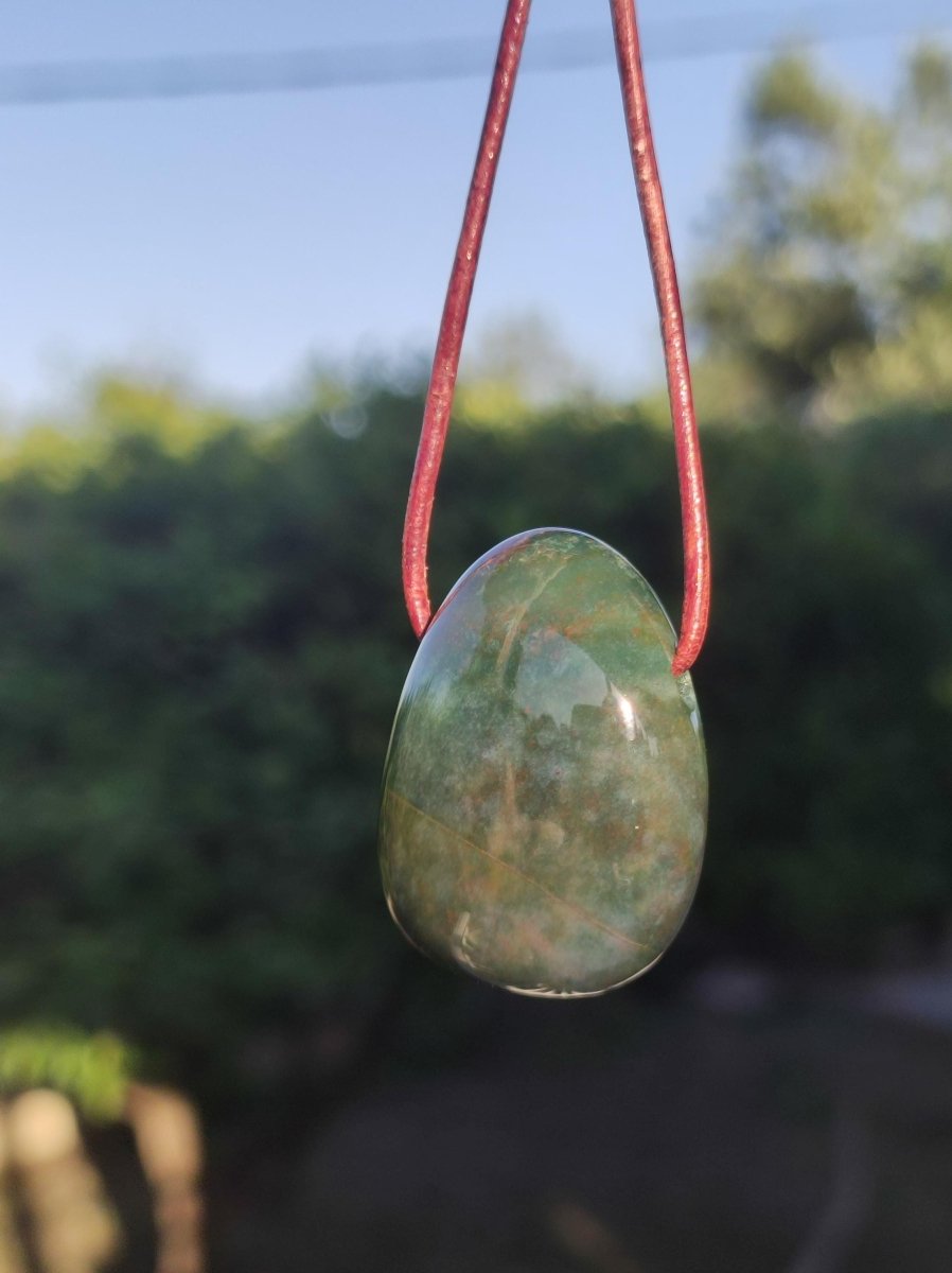 Heliotrop ~ Edelstein Kette grün ~HIPPIE ~GOA ~Boho ~Ethno ~Nature ~Heilstein - Art of Nature Berlin