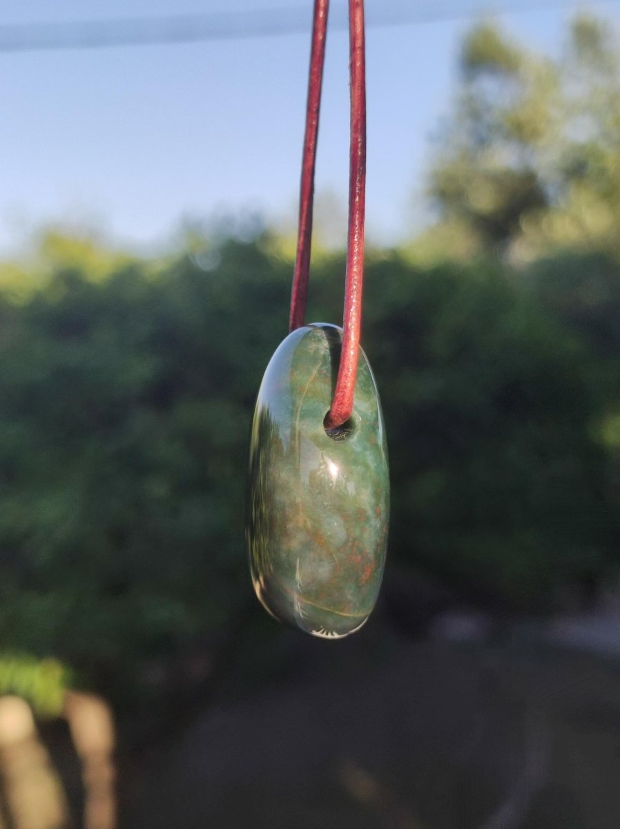 Heliotrop ~ Edelstein Kette grün ~HIPPIE ~GOA ~Boho ~Ethno ~Nature ~Heilstein - Art of Nature Berlin