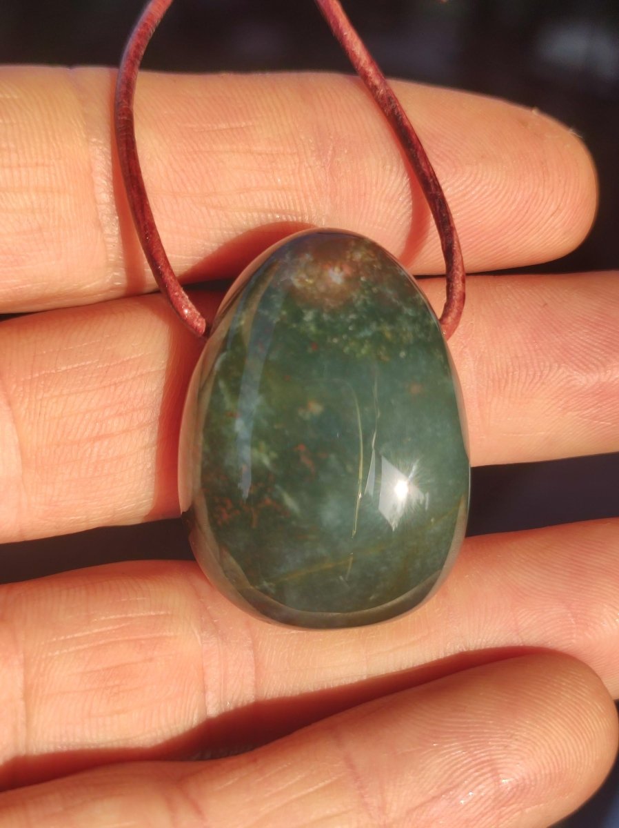 Heliotrop ~ Edelstein Kette grün ~HIPPIE ~GOA ~Boho ~Ethno ~Nature ~Heilstein - Art of Nature Berlin