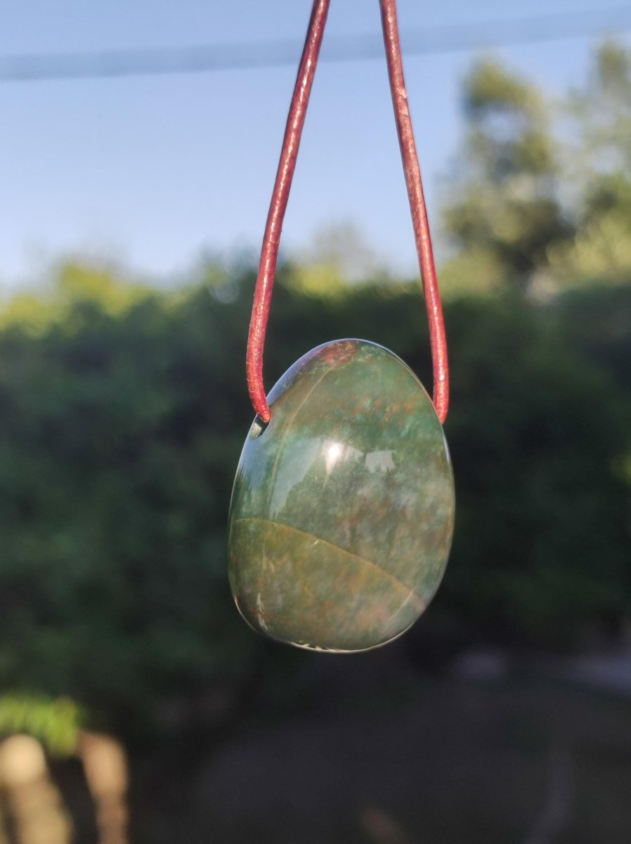 Heliotrop ~ Edelstein Kette grün ~HIPPIE ~GOA ~Boho ~Ethno ~Nature ~Heilstein - Art of Nature Berlin