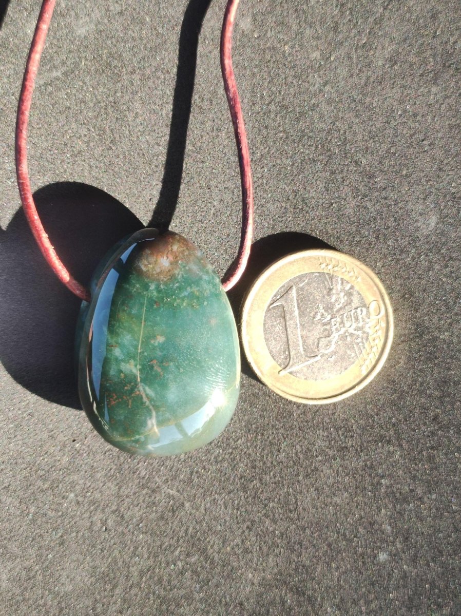 Heliotrop ~ Edelstein Kette grün ~HIPPIE ~GOA ~Boho ~Ethno ~Nature ~Heilstein - Art of Nature Berlin