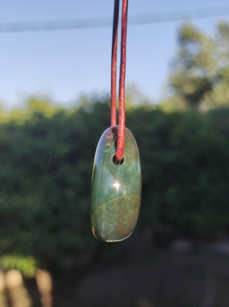 Heliotrop ~ Edelstein Kette grün ~HIPPIE ~GOA ~Boho ~Ethno ~Nature ~Heilstein - Art of Nature Berlin