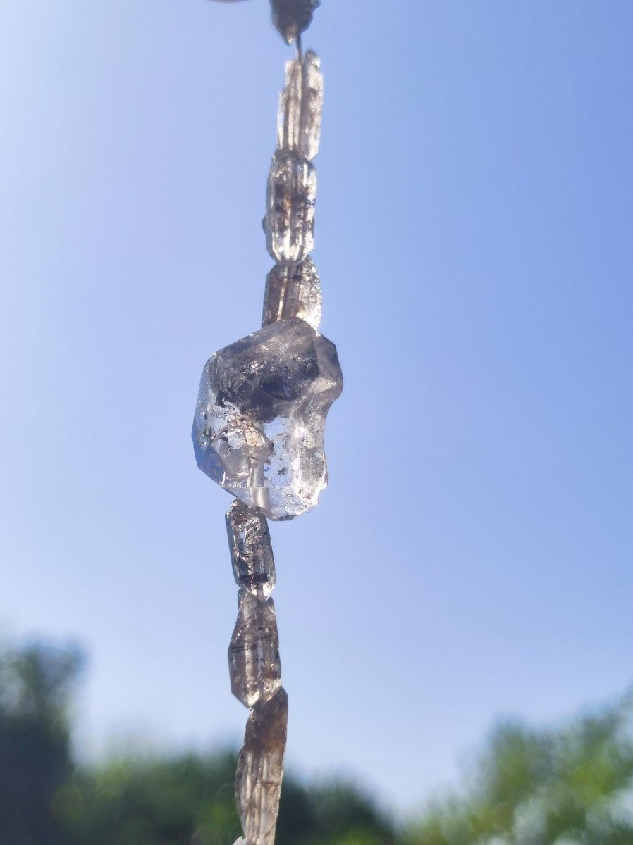 Herkimer Diamant AAA Edelstein Kette roh Anhänger Natur klar Heilstein Kristall Rarität Selten Geschenk Mann Frau Mutter Vater Er Sie Unikat - Art of Nature Berlin