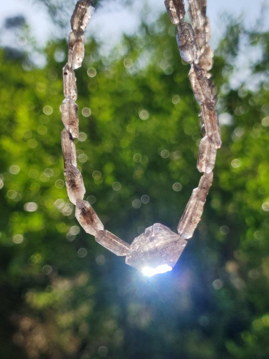 Herkimer Diamant AAA Edelstein Kette roh Anhänger Natur klar Heilstein Kristall Rarität Selten Geschenk Mann Frau Mutter Vater Er Sie Unikat - Art of Nature Berlin