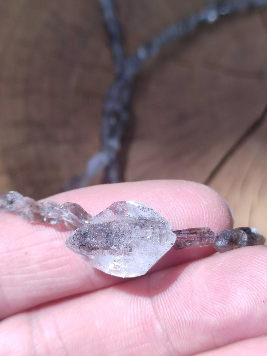 Herkimer Diamant AAA Edelstein Kette roh Anhänger Natur klar Heilstein Kristall Rarität Selten Geschenk Mann Frau Mutter Vater Er Sie Unikat - Art of Nature Berlin